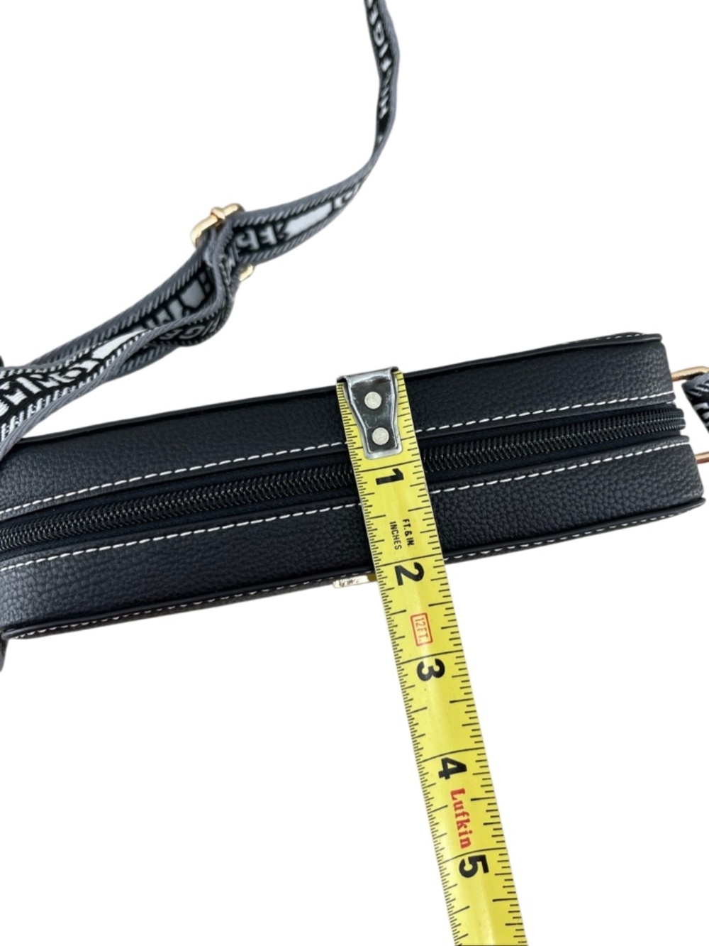 Tommy Hilfiger Black Pebbled Crossbody Camera Bag Purse - Picture 8 of 8